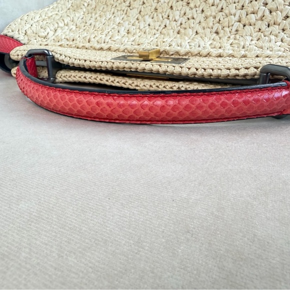 Fendi Peekaboo XL Python and Raffia Bag Rare - Picture 8 of 17